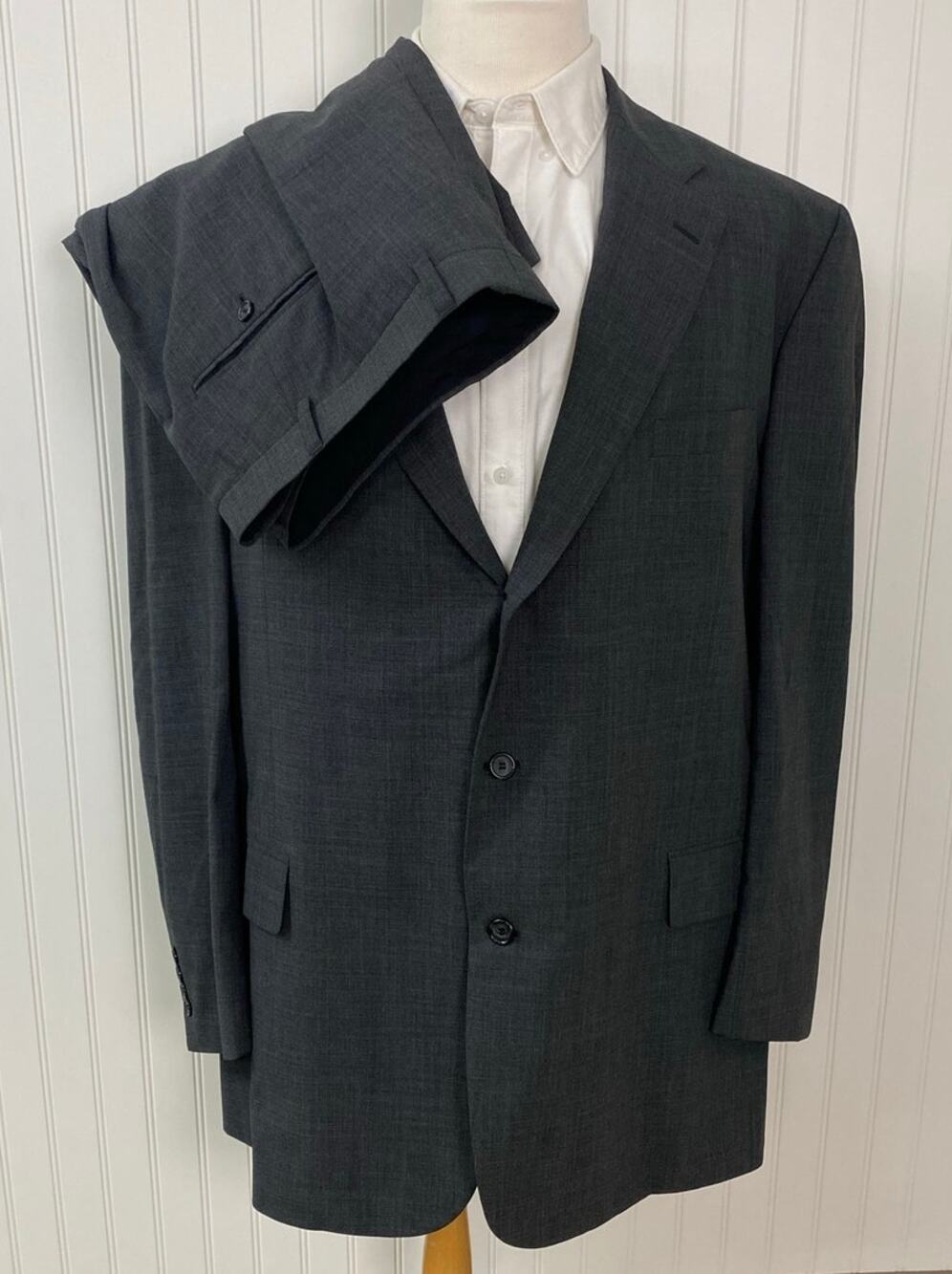 VTG Brooks Brothers Brookscool 2-piece 3-button wool pleated suit 50XL